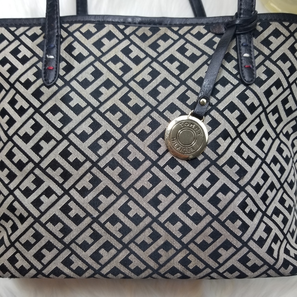 Tommy Hilfiger shopper tote shoulder bag canvas - Picture 2 of 7